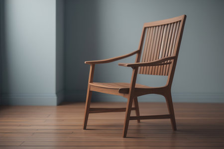 Wooden chair in the room. ai generativeの素材