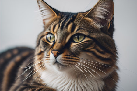 Portrait of a beautiful Maine Coon cat on a dark background. ai generativeの素材