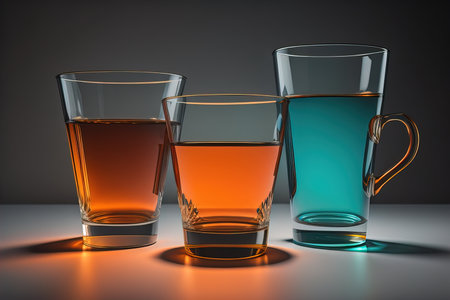 Glasses for different alcoholic beverages. ai generativeの素材
