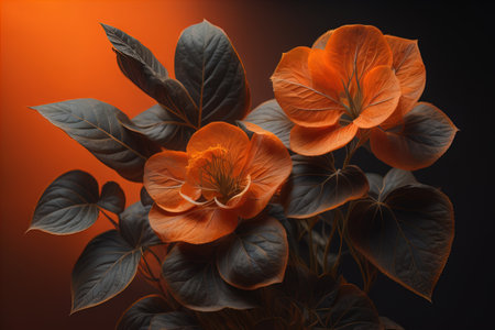 Close up of a blooming colorful flowers in springtime. Close-up. ai generativeの素材