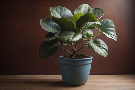 Flowers in a pot on a solid color background. ai generativeの素材