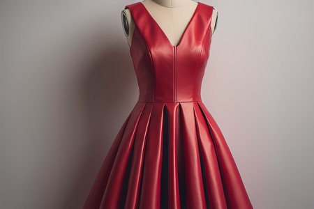 Women's dress on a mannequin in a fashion store. ai generativeの素材