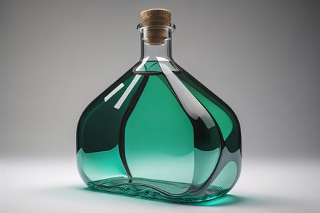 Bottle of water on solid color background. ai generativeの素材