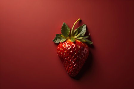 Fresh strawberries on a solid color background. generative aiの素材