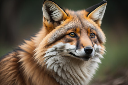 Portrait of a red fox, Vulpes vulpes. ai generativeの素材