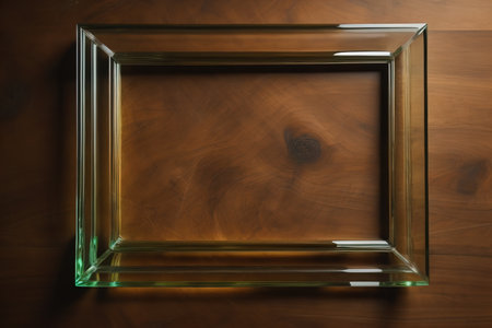 Glass picture frame on a solid color background. ai generativeの素材