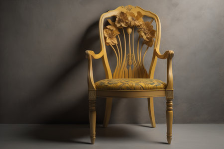 Wooden chair in the room. ai generativeの素材