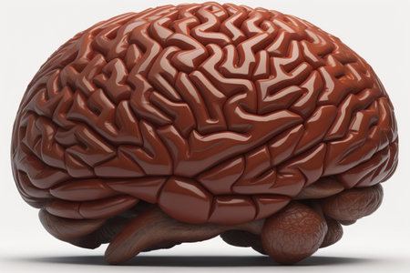 Human brain on a solid color background. ai generativeの素材