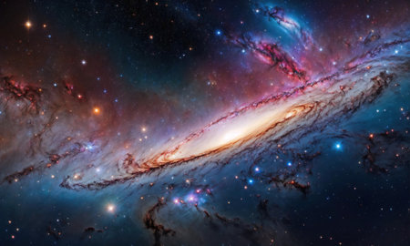 Planets, stars and galaxies in outer space showing the beauty of space exploration. ai generative.の素材