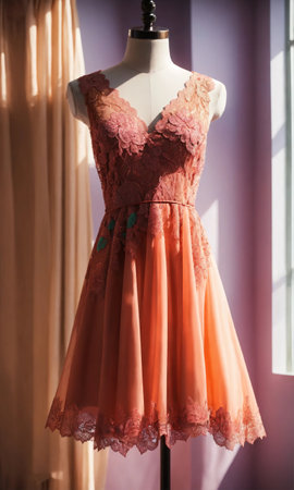 mini dress with low neckline on a mannequin. ai generative.の素材