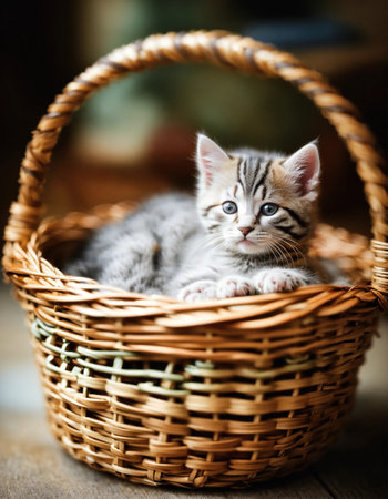 Cute little bengal kitten sitting. ai generative.の素材