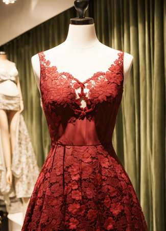 mini dress with low neckline on a mannequin. ai generative.の素材