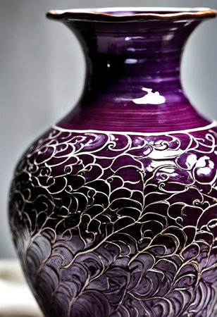 old vintage clay pot with a beautiful pattern. ai generative.の素材