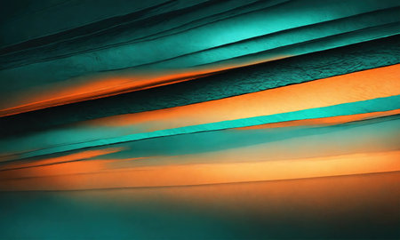 abstract background with orange and blue waves. ai generative.の素材