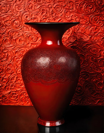 old vintage clay pot with a beautiful pattern. ai generative.の素材