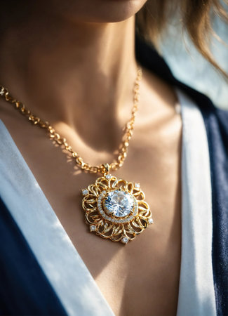 Diamond jewelry luxury and fashion jewelry. ai generative.の素材
