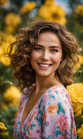 fashion interior photo of gorgeous woman in elegant clothes posing. ai generative.の素材
