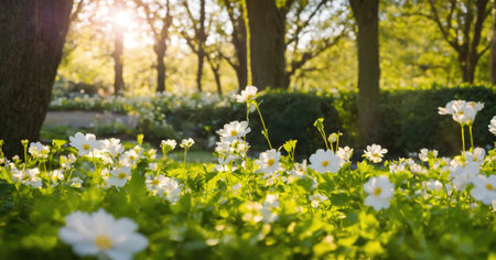 White flowers of a blossoming. ai generative.の素材
