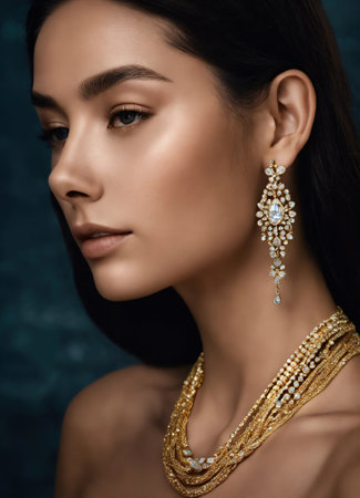 Diamond jewelry luxury and fashion jewelry. ai generative.の素材