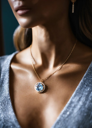 Diamond jewelry luxury and fashion jewelry. ai generative.の素材