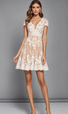 mini dress with low neckline on a mannequin. ai generative.の素材