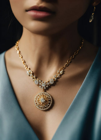 Diamond jewelry luxury and fashion jewelry. ai generative.の素材