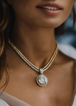 Diamond jewelry luxury and fashion jewelry. ai generative.の素材