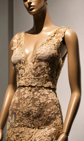 mini dress with low neckline on a mannequin. ai generative.の素材