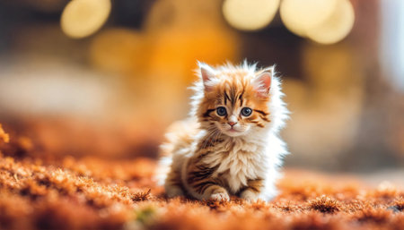 Cute little bengal kitten sitting. ai generative.の素材