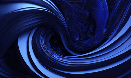 Abstract blue and purple wavy background. Fractal art. ai generativeの素材