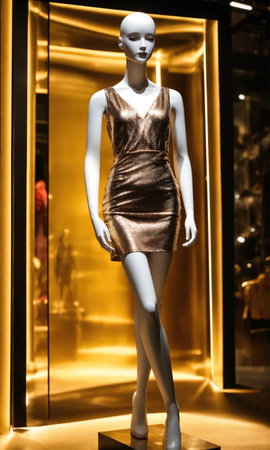 mini dress with low neckline on a mannequin. ai generative.の素材