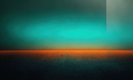 abstract background with orange and blue waves. ai generative.の素材