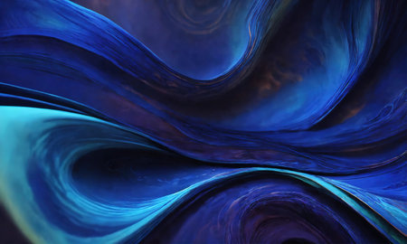 Abstract blue and purple wavy background. Fractal art. ai generativeの素材