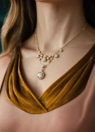 Diamond jewelry luxury and fashion jewelry. ai generative.の素材