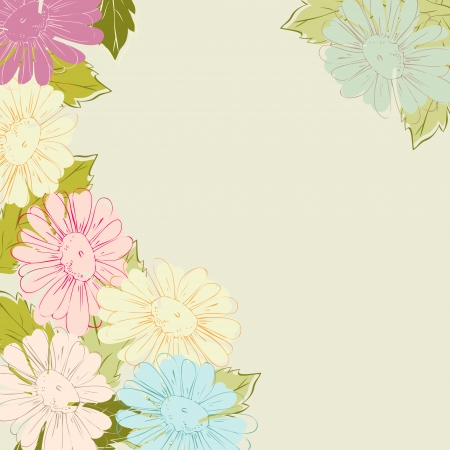 Flowers from the garden. Summer. Green camomiles.のイラスト素材