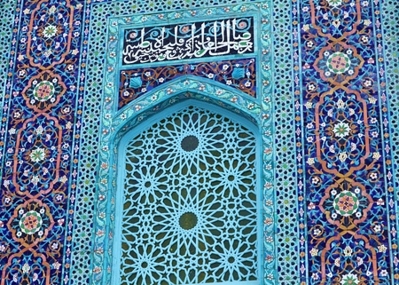  mosaic fragment on the wall of the mosqueの写真素材
