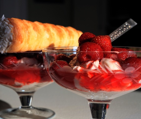  strawberry dessert の写真素材
