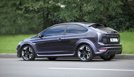Ford Focus Coupe street racing car side viewのeditorial素材