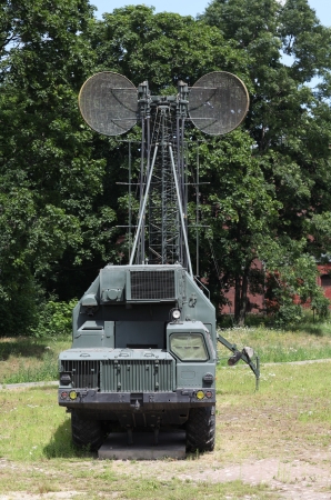 The military  mobile communications center Poplar in the positionの写真素材