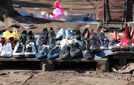 Second hand market, shoesの写真素材