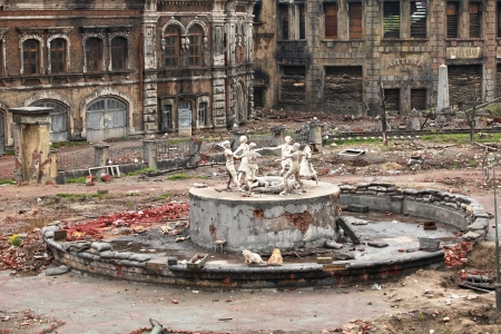 ghost town  after War の写真素材