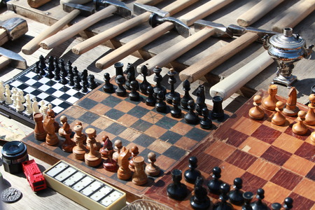 chess boards dominoes and other items