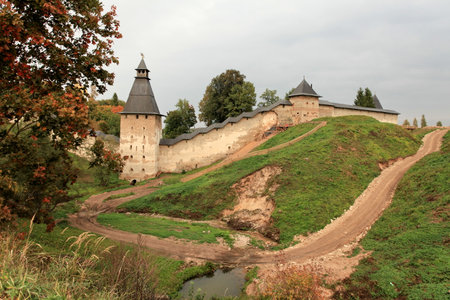 View of the Pskov fortress autumn Russiaのeditorial素材