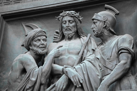 Judas Jesus Roman governor Pontius Pilateの写真素材