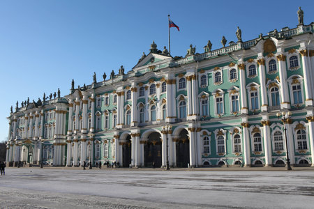 16 February 2015 St. Petersburg  Russia  majestic Winter Palace  Landmarks of St. Petersburgのeditorial素材
