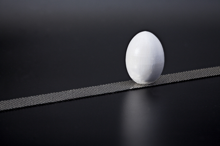 white egg black background, concept luxury, diet, abstinenceの写真素材