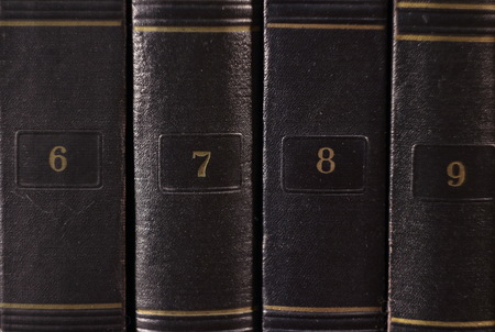 golden numbers on the bindings of old books