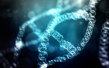 Abstract blue background with particles mesh and glowing shining bokeh of a variety of lenses.の写真素材