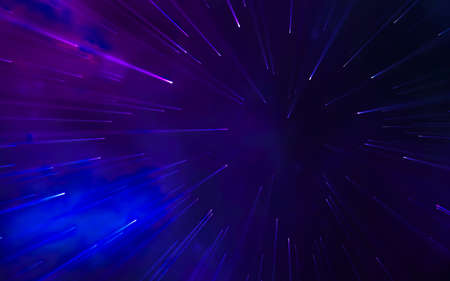 Dark colorful abstract of wavy meteor comet backgroundの写真素材