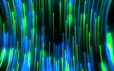 Abstract background with the movement of luminous particles. Digital technology connection concept.の写真素材